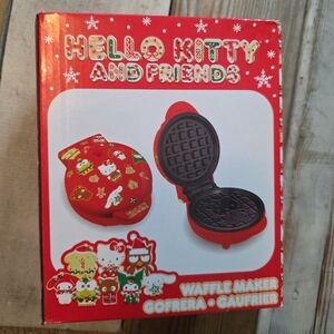 Hello Kitty and Friends Christmas Waffle Maker Red Sanrio Holiday Uncanny Brands